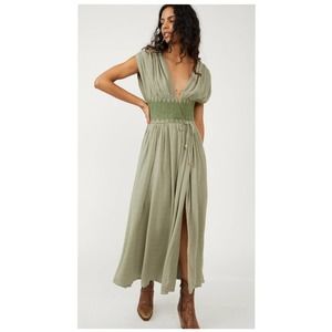 Free People Devon Midi Dress / Seagrass Size Xs